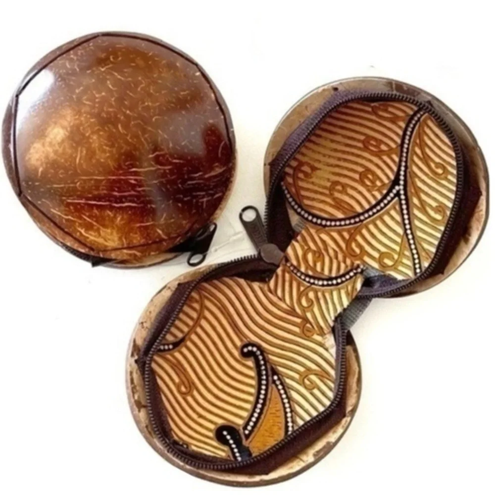 5 for $25! Coconut Shell Coin Purse! Miny Purse! Handcrafted!
